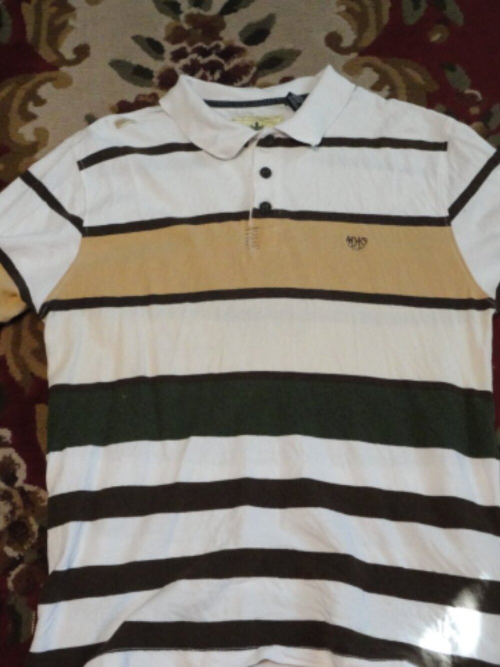 Akademiks Green White Product Striped Collar